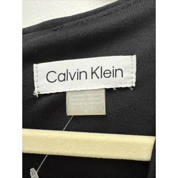 NWT Calvin Klein Women's Size 6 Bkack Short Sleeve Sequin Sheath Cocktail Dress - Picture 7 of 11